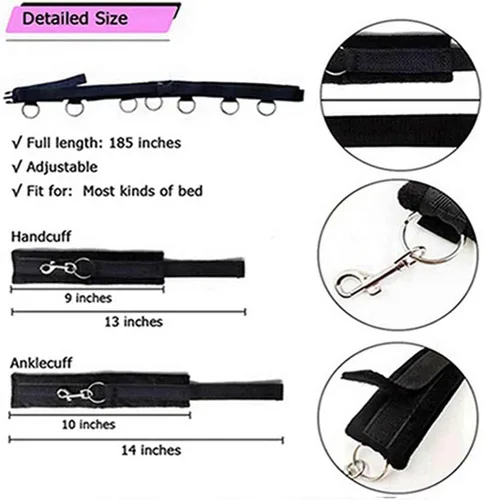 Miniatura 6 de Sujeción de cama para parejas, tamaño Queen, lazos sexuales para tobillos y muñecas, colchón King, cuerda y correas de cuerda, material sexual