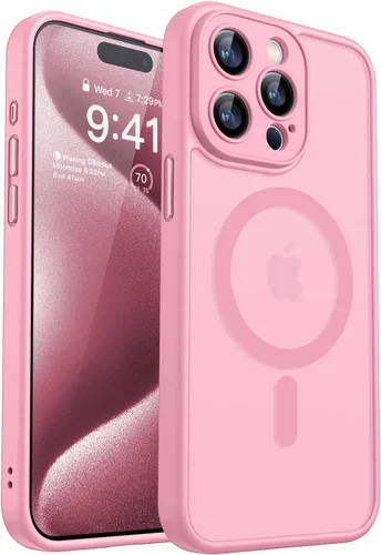 Miniatura 68 de CANSHN Funda magnética compatible con iPhone 17 Pro, mejorada [protección completa de la cámara] [compatible con Magsafe] [mate translúcido] funda
