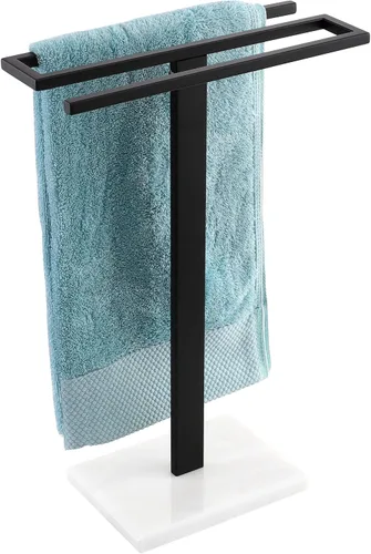 Miniatura 10 de KES Soporte para toallas de mano, toallero de encimera con base de mármol negro, soporte para toallas de mano en forma de S, independiente para Todo