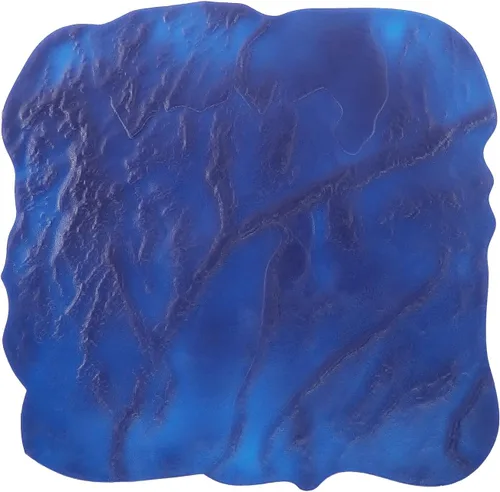 Tapete para sello de hormigón de 35.43 x 34.25 pulgadas, molde de poliuretano con textura de piedra sin costuras para patio, entrada, patrón Azul