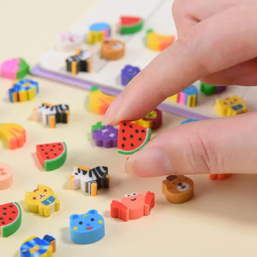 Miniatura 2 de 300 mini borradores para niños a granel, borradores pequeños de animales y frutas