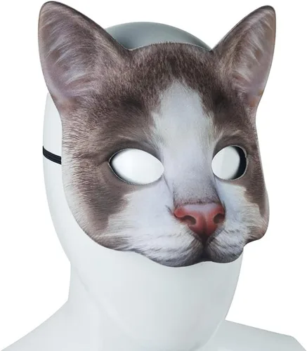 Miniatura 4 de 1 máscara de gato realista de Halloween, máscara de gato para Halloween, Navidad, Pascua, accesorio de fiesta de disfraces Máscara de gato estilo B