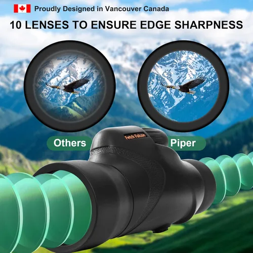 Miniatura 5 de Fetch Falcon Monoculars 12x50 IPX7 Impermeable BAK4 FMC ED Nitrógeno Lleno de Nitrógeno con adaptador de teléfono, trípode, correa de mano