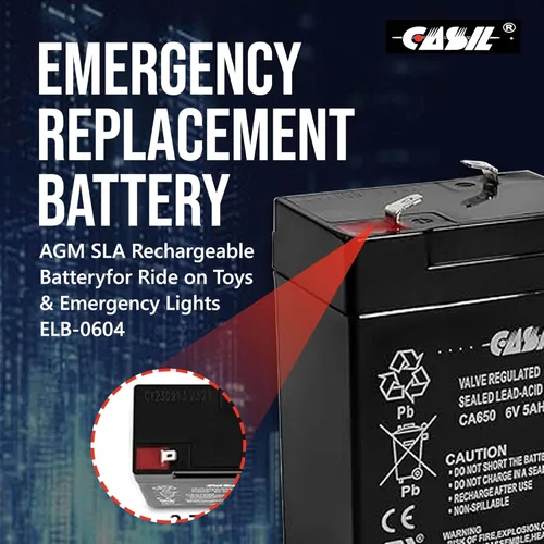 Miniatura 4 de Casil Batería de repuesto 6v 5ah compatible con Ritar RT645