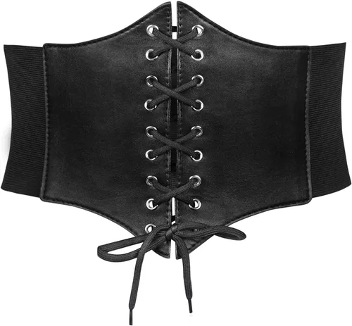 JASGOOD - Cinturón elástico tipo corsé con cordones para mujer, faja para disfraz
