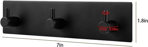 Miniatura 2 de Picowe Soporte para llaves decorativo de pared, ganchos adhesivos de acero inoxidable, organizador de llaves para pared, gancho para toallas