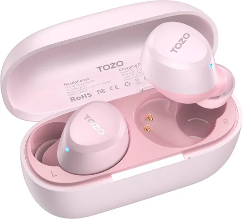 Miniatura 12 de TOZO Auriculares inalámbricos A1 Bluetooth 5.3 de peso ligero en el oído IPX5 Auriculares impermeables 2 micrófonos para llamadas AI, auriculares