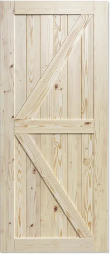 SmartStandard Puerta corredera de madera de granero de 36 x 80 pulgadas preperforada lista para montar, DIY losa con paneles de madera de abeto