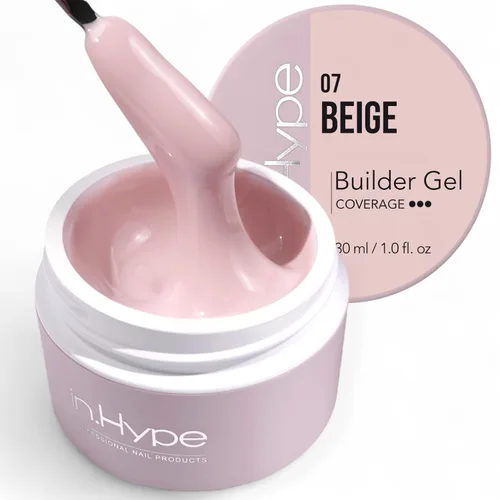 Miniatura 18 de IN.HYPE Gel duro profesional UV/LED para extensión de uñas, fortalecimiento, superposiciones de lima (lechoso #1)