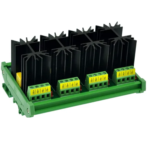Miniatura 4 de Módulo SSR de relé de estado sólido de 12 amperios para montaje en carril DIN, en 4 ~ 32 VCC, 100 ~ 240 VAC. (2 canales)