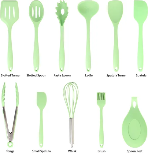 Miniatura 6 de MegaChef Tool - Juego de utensilios de cocina, 12 piezas, verde menta Verde (Mint Green)