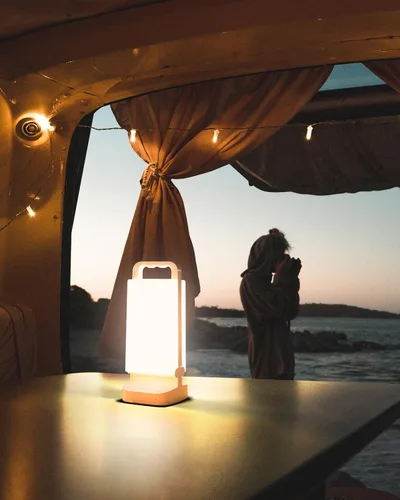 Miniatura 6 de Linterna solar para campamento de 6000 mAh, paquete de 2, luz de campamento recargable por USB y fuente de alimentación, lámpara nocturna LED