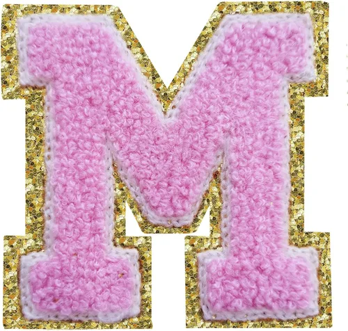 Miniatura 108 de SPRT - Parches de letras de chenilla universitaria con purpurina, parche de letras blancas para planchar con letras del alfabeto para disfraz