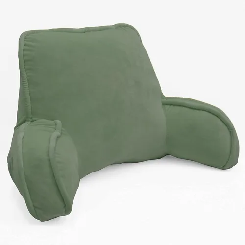 Miniatura 19 de Almohada aterciopelada súper suave para respaldo de lectura, brazos y bolsillos, de 18 pulgadas de alto para sentarse en la cama, sofá, cojín