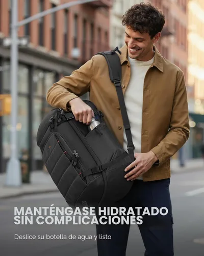 Miniatura 8 de Tolaccea Mochila de Viaje Carry On 40L, Mochila para Laptop con 3 Cubos de Embalaje, Bolsa de Lona Aprobada para Vuelos para Hombres y Mujeres, Negro