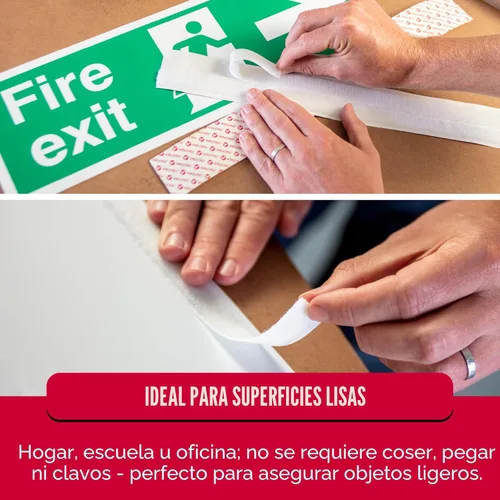 Miniatura 4 de VELCRO Brand – Sujetadores de gancho y bucle con respaldo adhesivo de 30 pies – Cinta adhesiva permanente para despegar y pegar mantiene organizadas