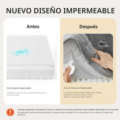 Miniatura 4 de Bedsure Cama ortopédica XL para perros extragrandes, cama lavable para perros y gatos, impermeable, cómodo sofá para perros con funda extraíble Gris