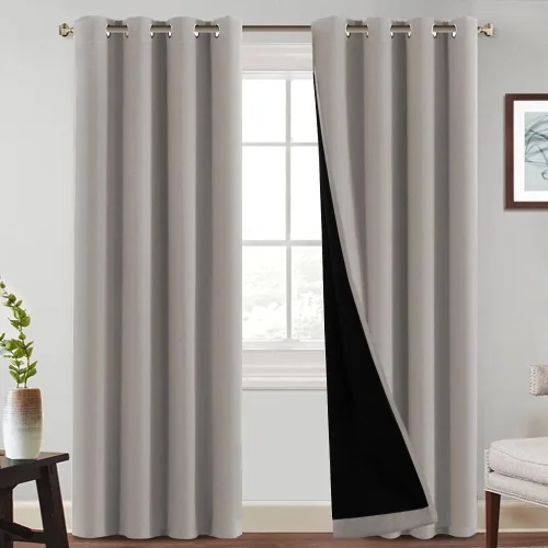 Miniatura 15 de PrinceDeco Paneles de cortina 100 % opacas de 108 pulgadas de largo, completamente opacos, tratamiento de ventana, cortinas forradas con aislamiento