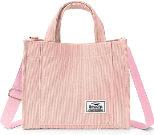 Miniatura 15 de Corduroy Tote Bag for Women Small Satchel Bag Mini Tote Bag Aesthetic Crossbody Handbag - School Work Travel Shopping