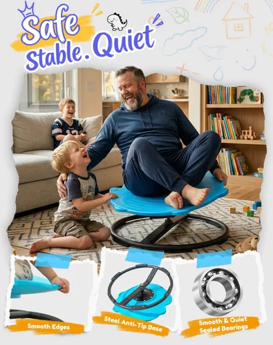 Miniatura 6 de Silla Giratoria de Dinosaurio para Niños Autistas – Juguete Giratorio Sensorial, Silla Giratoria para Niños con Autismo, Asiento Giratorio Sensorial