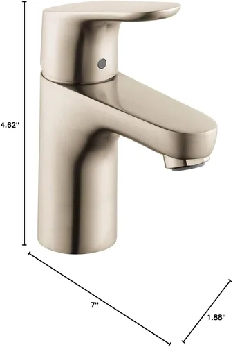 Miniatura 7 de hansgrohe Focus Modern Upgrade Easy Clean 1-Manija 1 de 7 Pulgadas de Altura Grifo de Lavabo de Baño en Níquel Cepillado, 04371820 cepillado níquel