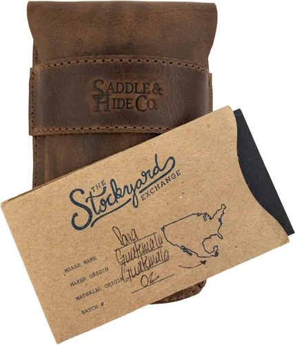 Miniatura 7 de Saddle & Hide Co., Caja de reloj individual hecha a mano de cuero de grano completo, protector de soporte, relojero, almacenamiento de vigilancia