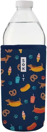 Miniatura 230 de Sok It BotlSok Funda para botella de agua con cubierta de neopreno aislante (Floral abstracto, se ajusta a CamelBak o Nalgene de 12 onzas)