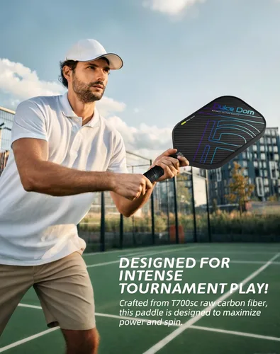 Miniatura 3 de Dulce DOM Juego de 2/4 palas de pickleball aprobadas por USAPA, 4 bolas de pickleball para interiores y exteriores, raqueta de superficie de fibra