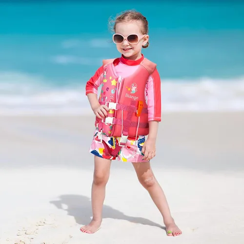 Miniatura 6 de Chaleco de natación para niños, chaqueta de natación para niños pequeños, flotadores para nadar con silbato de emergencia para niños y niñas de 1 a