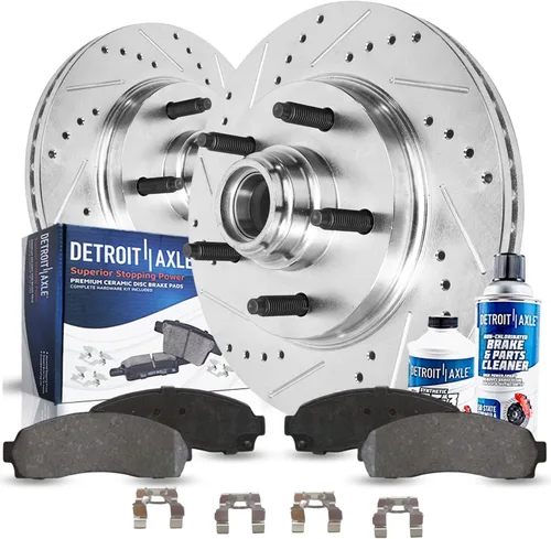 Miniatura 28 de Detroit Axle - Kit de freno trasero para Honda Civic CRX Prelude Acura Integra Rotores de freno perforados y ranurados Pastillas de freno