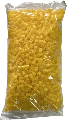 Juego de cuentas de fusible, 2,000 piezas de 0.197 in, cuentas de hierro para planchar, fusión, juego de manualidades Amarillo