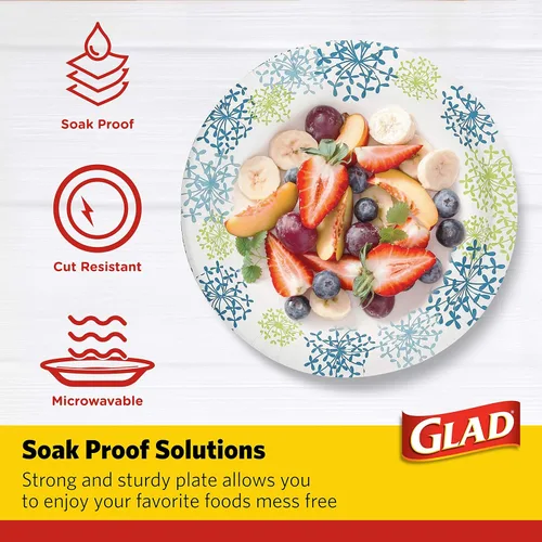 Miniatura 3 de Glad - Platos de papel desechables cuadrados para todas las ocasiones