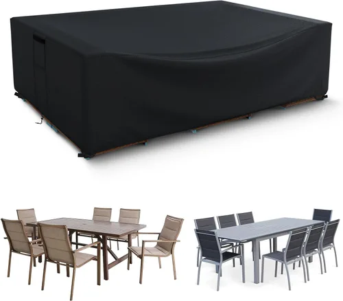Miniatura 13 de Fundas para muebles de patio impermeables, resistentes 600D, fundas para muebles de exterior para sofá seccional exterior, resistente al desgarro