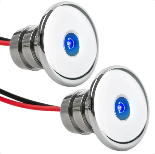 Miniatura 9 de Five Oceans Luces LED marinas de cortesía, mini luz de acento, interior redondo de lujo para barco, cubierta, cabina, LED azul, para pontón, velero