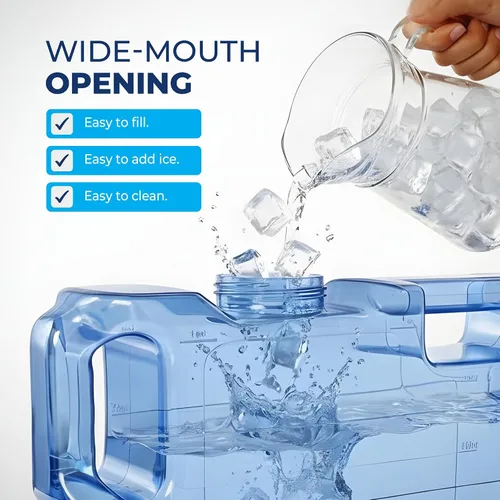 Miniatura 7 de Dispensador de agua para refrigerador HydraFitt de 1.1 galones – Contenedor de agua para refrigerador delgado a prueba de fugas con llave – Jarra