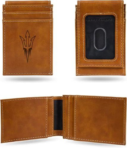 Miniatura 83 de Cartera de bolsillo frontal grabada con láser NCAA - Compacta/Cómoda/Delgada