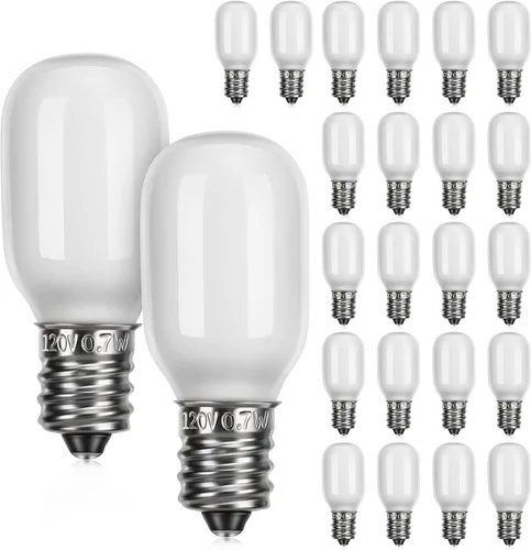Miniatura 9 de Meonum 6 Piezas Bombillas de Repuesto de Aldea Navideña, Bombillas LED T20 con Base de Candelabro E12, Accesorios de Luz de Repuesto de 0.7 W 120 V