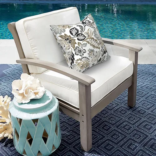 Miniatura 469 de Juego de 2 almohadas para exteriores de 16 x 16 pulgadas, repelentes al agua con interiores, para muebles de patio, hogar, jardín, geometría bohemia