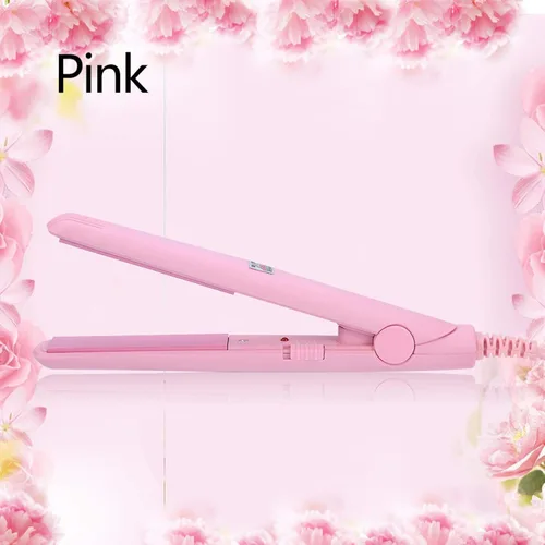 Miniatura 6 de Plancha para el cabello, plancha plana 2 en 1, mini flequillo, plancha de pelo de belleza, rizador de calefacción, alisador de placa de turmalina