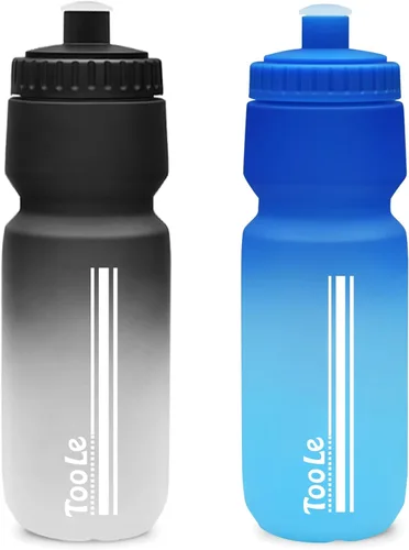 Miniatura 13 de Botella de agua para bicicleta, botella de agua exprimible para ciclismo, a prueba de fugas, sin BPA, con escala de capacidad con tapa superior