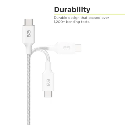 Miniatura 2 de PureGear Cable trenzado USB-C a C (4 pies), cable de carga de alimentación para iPhone Air, 17, 17Pro, 17ProMax, 16, 15, MacBook, iPad Pro 2020