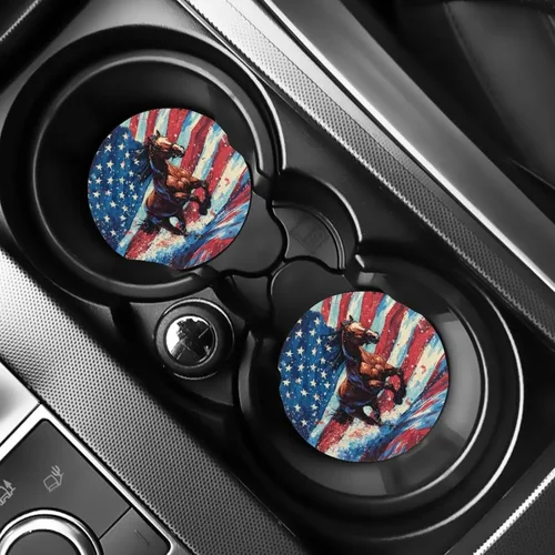 Miniatura 9 de AFPANQZ 250 Years Print Car Coasters for Cup Holders Absorbent Car Accessories 2.8" Car Cup Holder for Women 2 Pack
