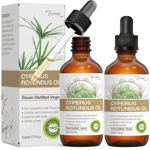 Aceite Cyperus Rotundus: Depilación Aceite de ciprés Reductor del Crecimiento del Cabello Facial Cuerpo Cuidado de la Piel para Mujeres Hombres 2