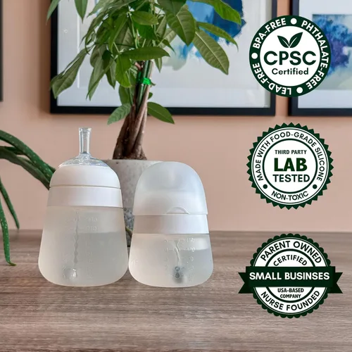 Miniatura 6 de Kit de conversión de vaso con pajita para biberones Nanobébé de silicona flexible, 2 unidades, pezones de silicona suave de grado alimenticio