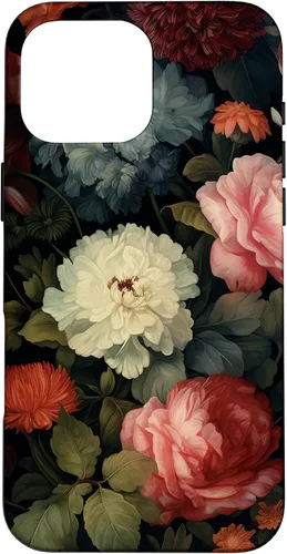 Miniatura 19 de Vintage Dark Flower Pattern Moody Floral Case for iPhone 16