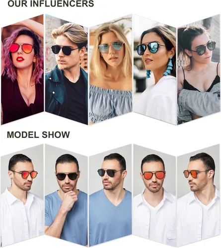 Miniatura 4 de SOJOS SJ1051 - Gafas de sol polarizadas con doble puente para hombres y mujeres