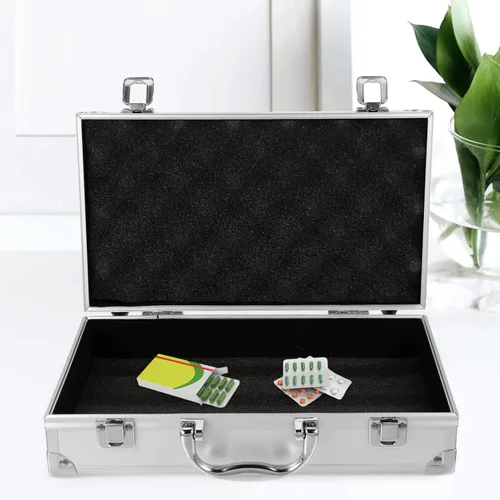 Miniatura 2 de Toyvian Maletín rígido de aluminio con inserto de espuma personalizable para instrumentos de prueba, cámaras, herramientas, piezas y accesorios