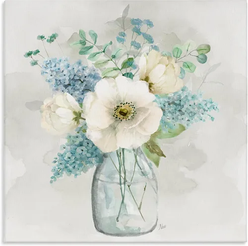 Miniatura 16 de Stupell Industries Carol Robinson, ramo de flores de aster, arte de pared en lienzo con diseño de ramo de flores moradas suaves, 17 x 17 pulgadas