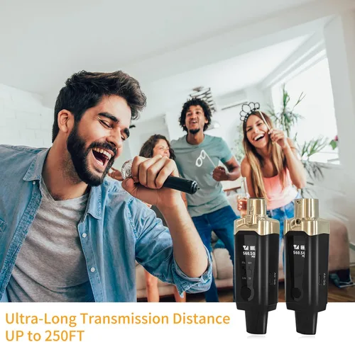 Miniatura 5 de Transmisor y Receptor de Micrófono Inalámbrico XLR, Sistema de Micrófono Inalámbrico UHF, Adaptador de Micrófono XLR de 16 Canales para Micrófono
