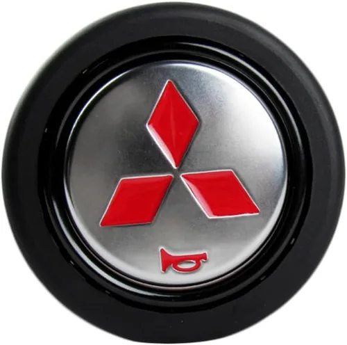 Miniatura 23 de Q1-TECH, botón redondo JDM universal para volantes aftermarket de 6 pernos con abertura de dos pulgadas 2" para botón de bocina (AUD-BK)